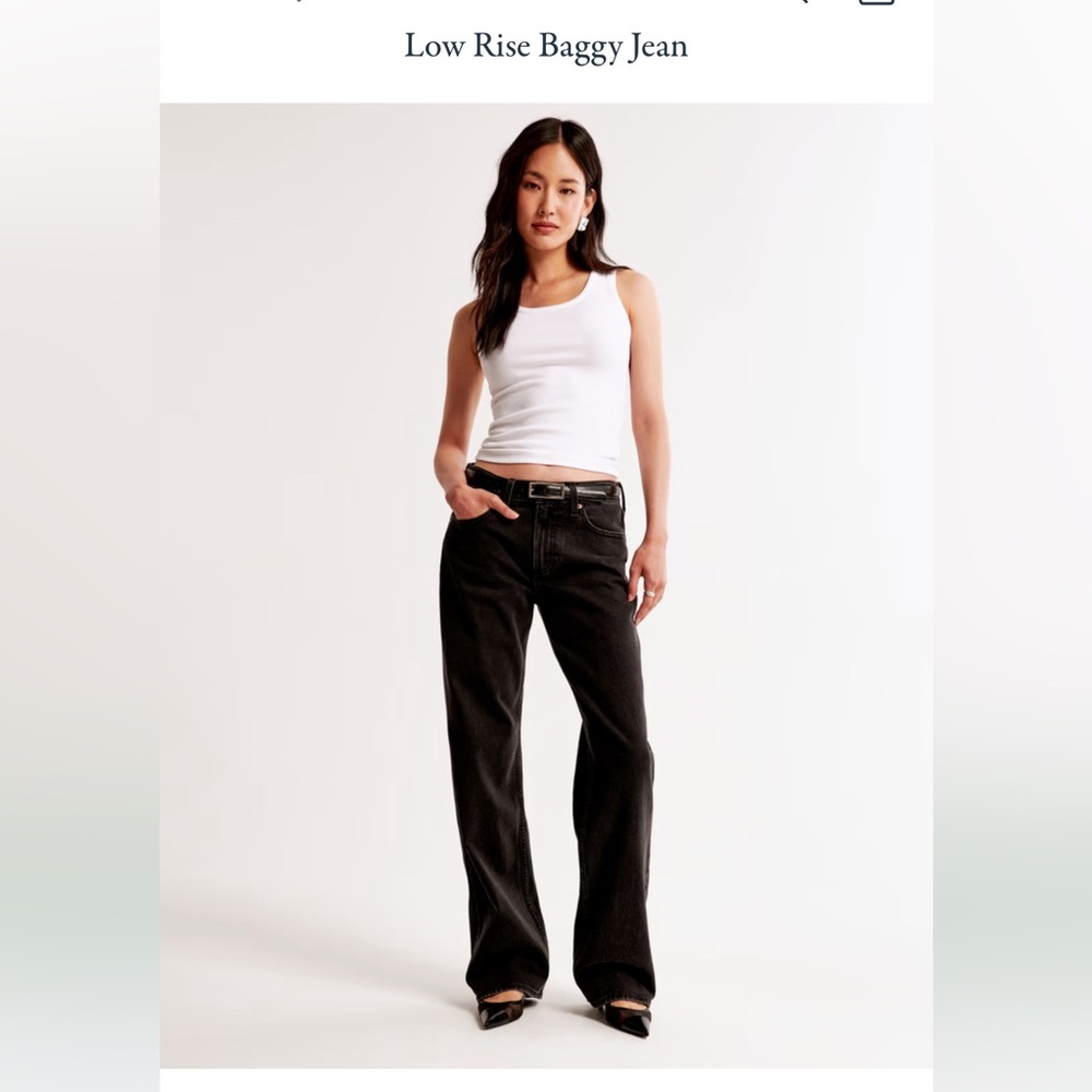 Abercrombie & Fitch Low Rise Baggy Jean. Black Size 27 Long. BNWT Never Worn